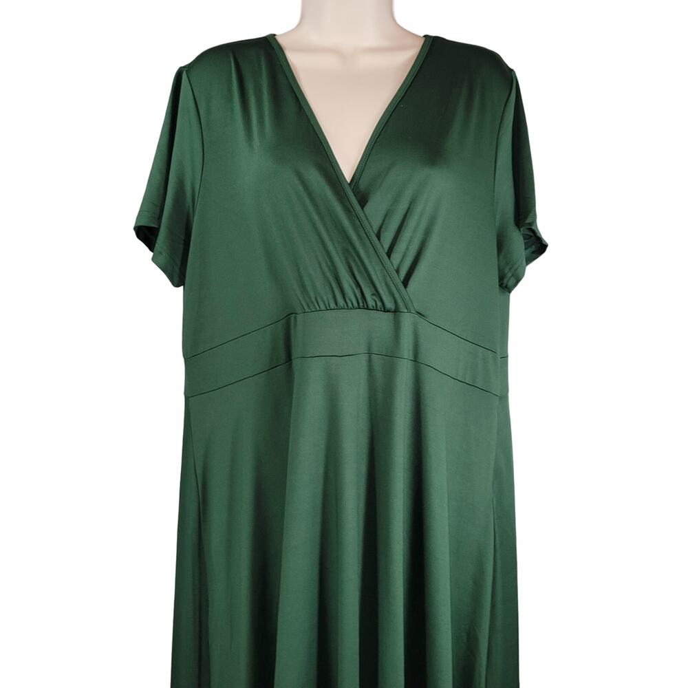 New Rose She Plus size Dress 2X  Green Minimalist Slip Flare Boho Casual Nwt